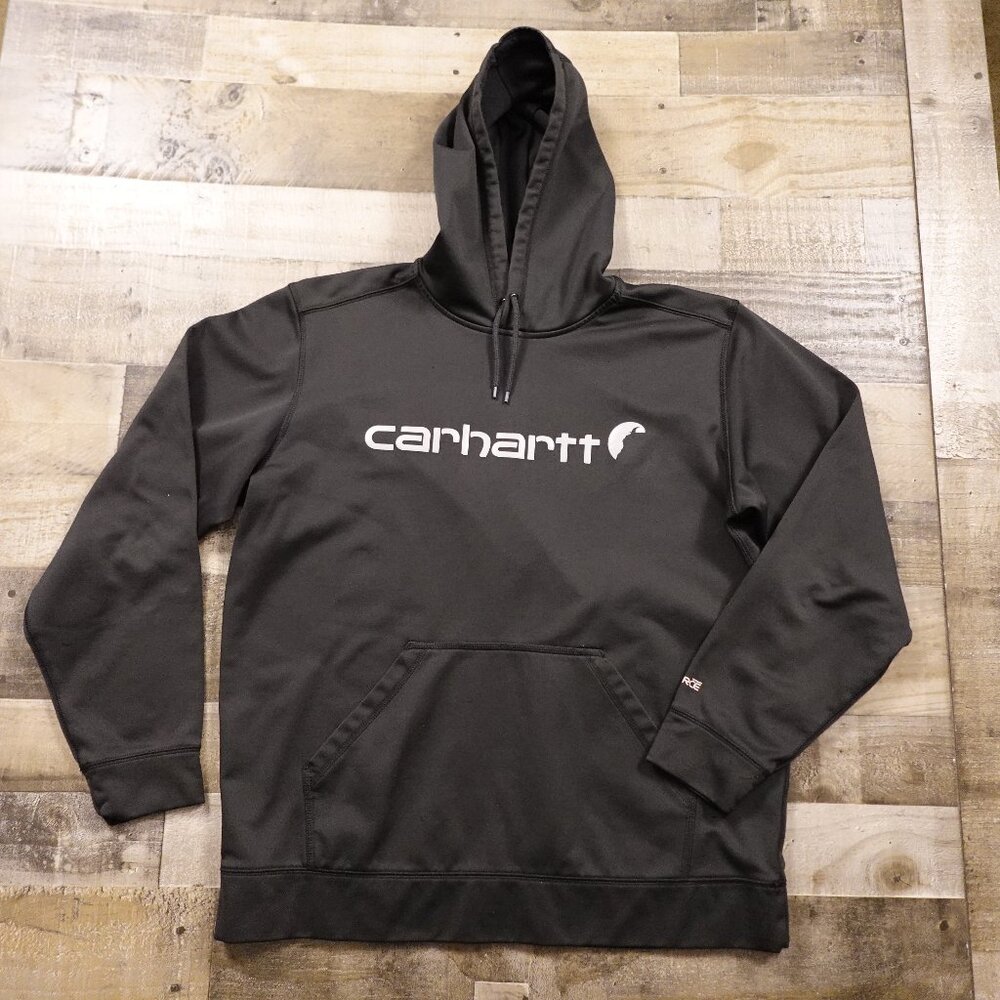 Carhartt Force Pullover Hoodie Men’s XL Black Relaxed Fit Performance Workwear